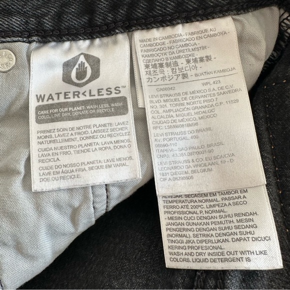 LEVI’S 501 Black Cutoff Jean Shorts Distressed Button Fly Size 30 - Picture 6 of 12